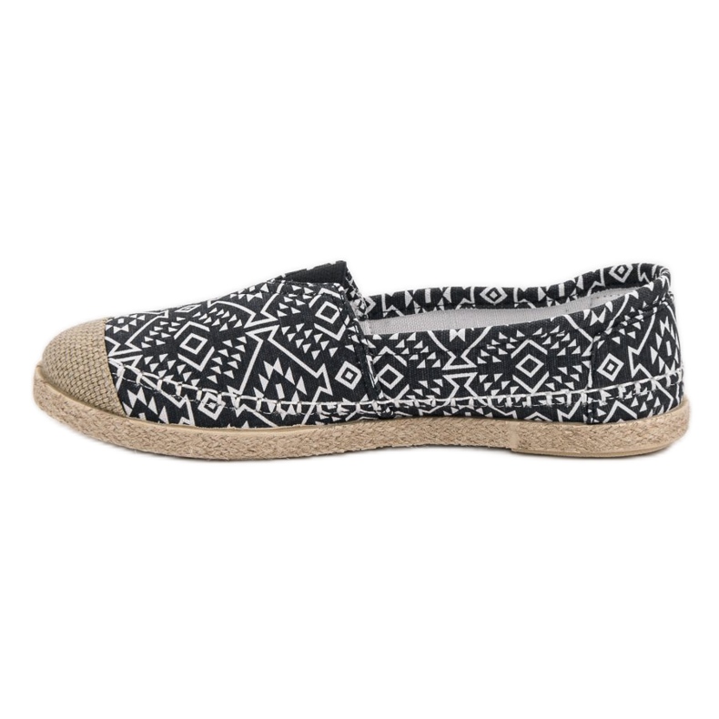 Moderigtigt etnisk Espadrilles sort 2