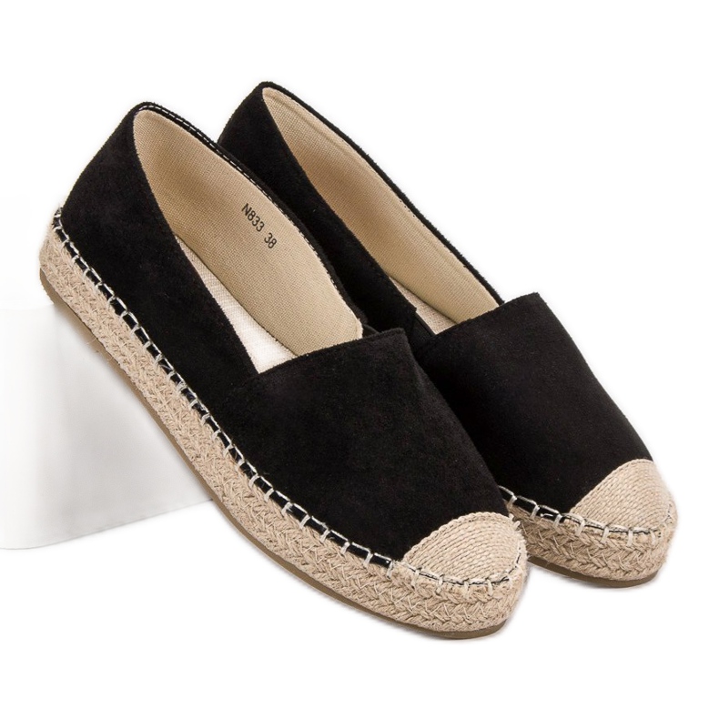 Small Swan Ruskind Espadrilles sort 1