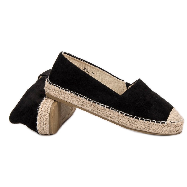 Small Swan Ruskind Espadrilles sort 2