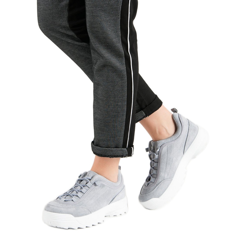 Sneakers på platformen grå 1