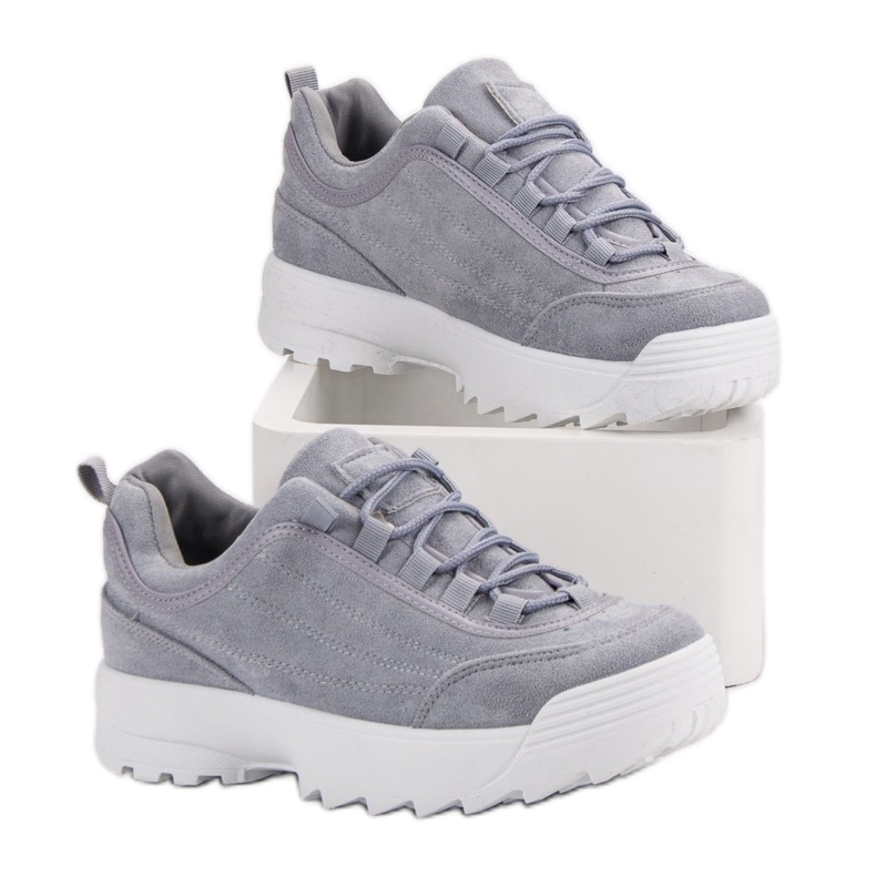 Sneakers på platformen grå 2