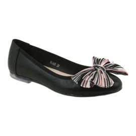 Ballerinas damesko med sløjfe Sergio Leone BL605 sort 1