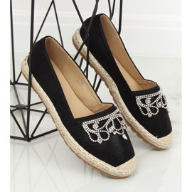 Sort Espadrilles med krone H-6558 Sort 1