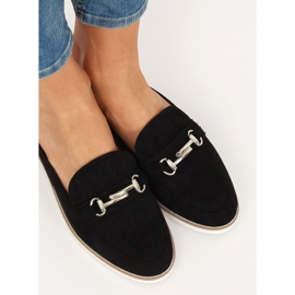 Sort F9375 Sorte mocassins hjemmesko 2