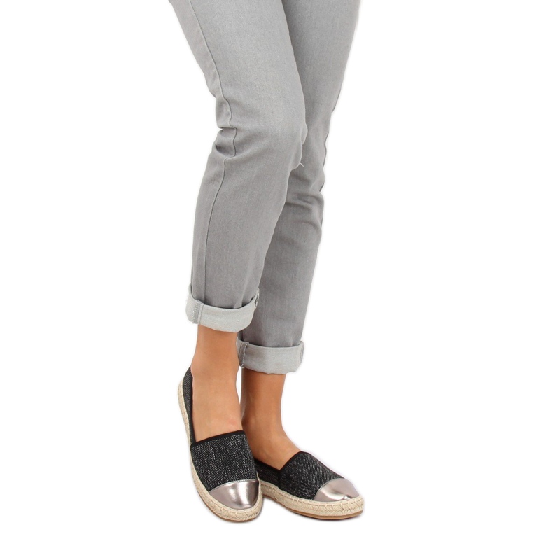 Sort lærred espadrilles A-9267 Sort 2