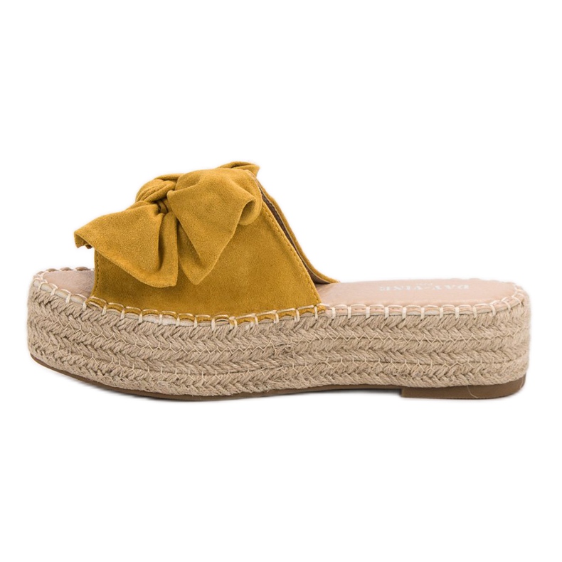 Espadrilles hjemmesko på platformen gul 1