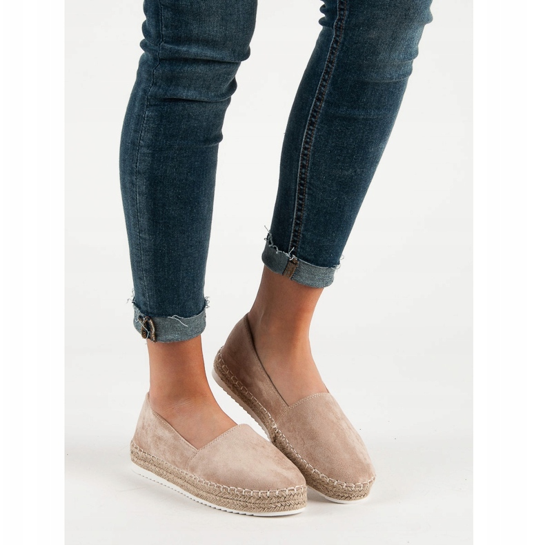 Small Swan Beige ruskind Espadrilles 2