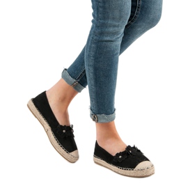 Espadrilles med blomster sort 1