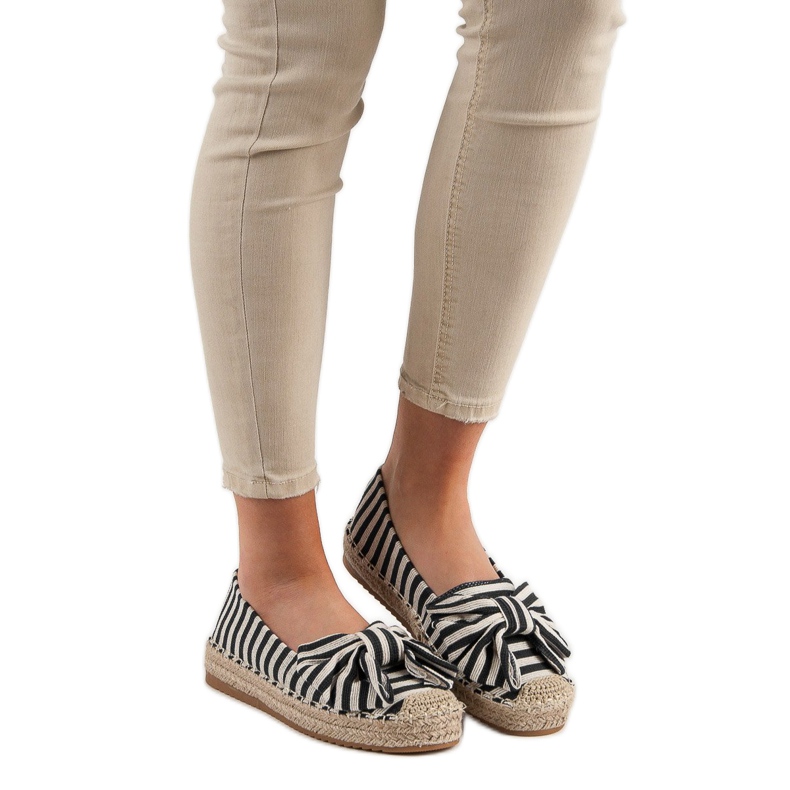 Stribet Espadrilles sort brun 1