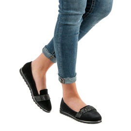 Velour ballerinaer sort 1