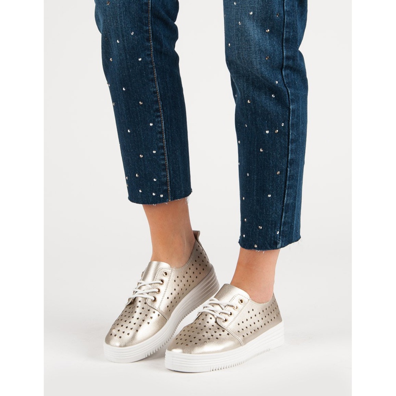Golden Openwork sneakers gylden 1