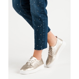Golden Openwork sneakers gylden 2