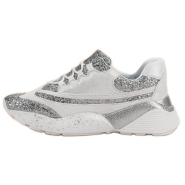 Sportssko med glitter VICES hvid 1