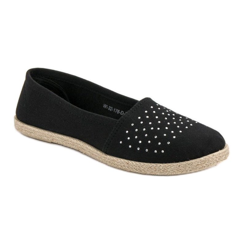 Sorte espadriller med krystaller 1