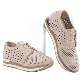 Aclys Åbent beige brogues brun gul 1