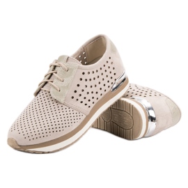 Aclys Åbent beige brogues brun gul 2
