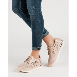 Aclys Åbent lyserøde brogues brun 1