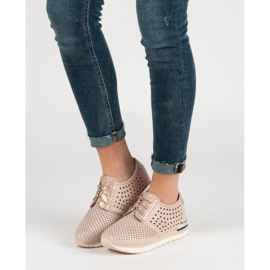 Aclys Åbent lyserøde brogues brun 2