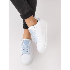 Kvinders hvide og blå sneakers H99-36 Blå 4
