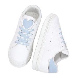 Kvinders hvide og blå sneakers H99-36 Blå 2