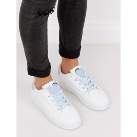 Kvinders hvide og blå sneakers H99-36 Blå 5