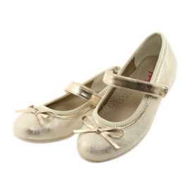 Ballerinas pumps med en American Club GC18 sløjfe brun gul 3