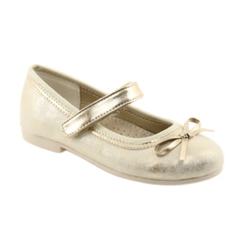 Ballerinas pumps med en American Club GC18 sløjfe brun gul 1