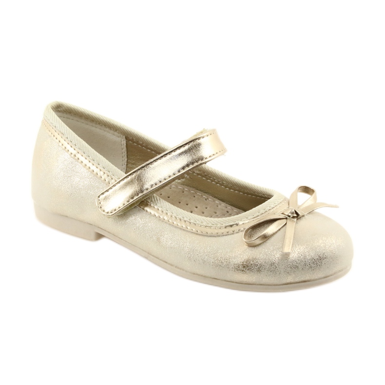 Ballerinas pumps med en American Club GC18 sløjfe brun gul 1