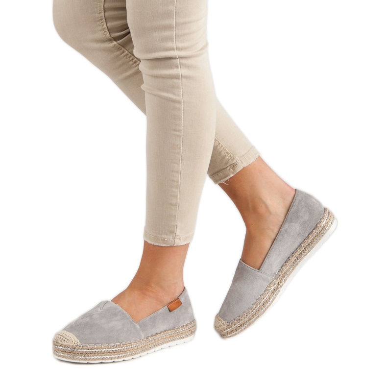 Grå ruskind Espadrilles 1