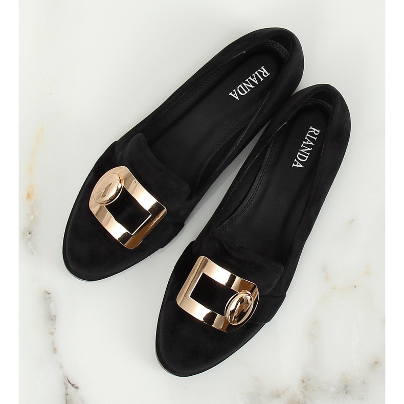Sort velvet loafers F1048 Sort II-GAT 2