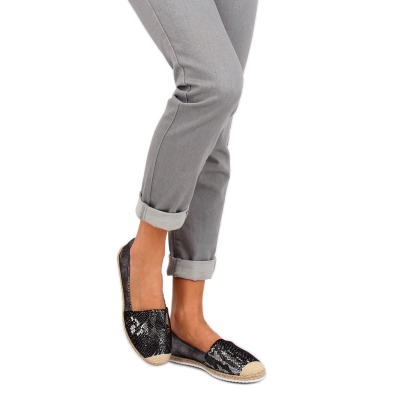 Sort slangehud espadrilles 68-64 Sort 2
