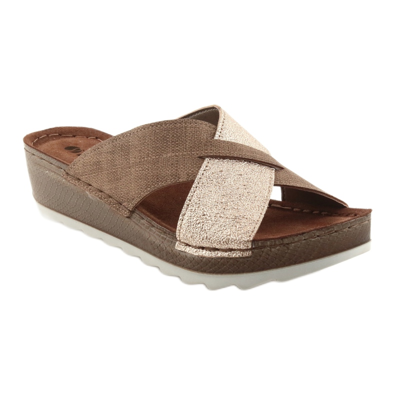 KOMFORT INBLU GX006 tøfler i brun / guld beige gylden 1