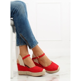 Espadrilles på røde kiler T331P Red II-GAT 1