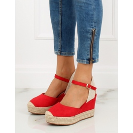 Espadrilles på røde kiler T331P Red II-GAT 2
