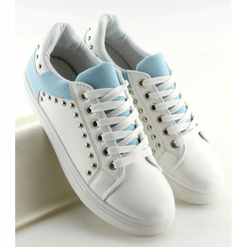 Hvide og blå sneakers til kvinder LA09 Blå 2