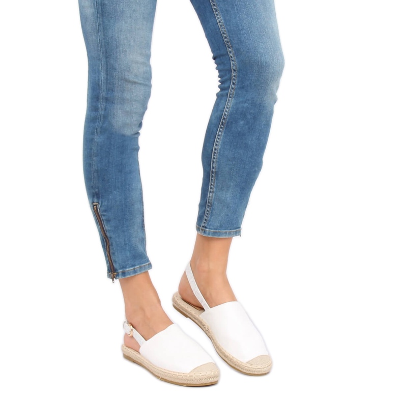 Hvid HH-119 Hvid espadriller med åben hæl 1
