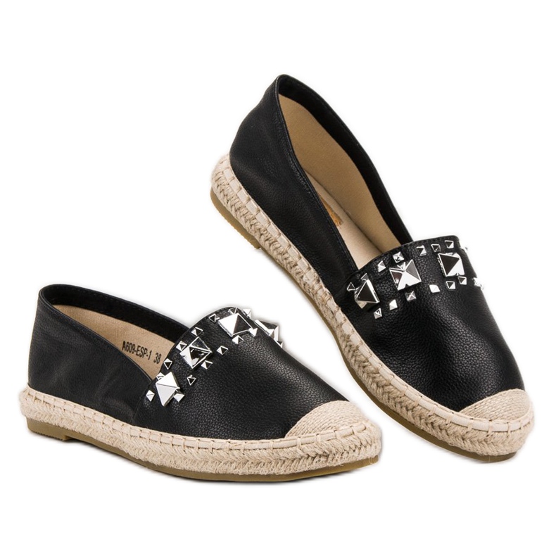Bestelle Sort Espadrilles Med Studs 1