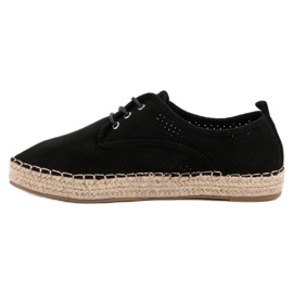Ideal Shoes Snøre Espadrilles sort 1