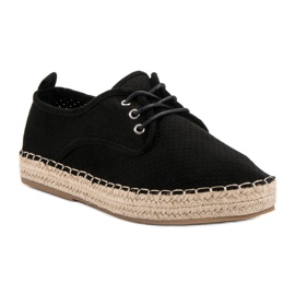 Ideal Shoes Snøre Espadrilles sort 2