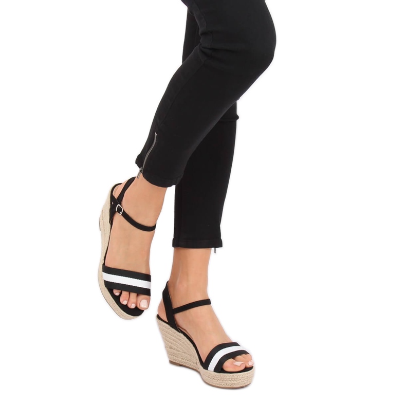 Sort Espadrilles på kiler, sort 9072 Sort 2