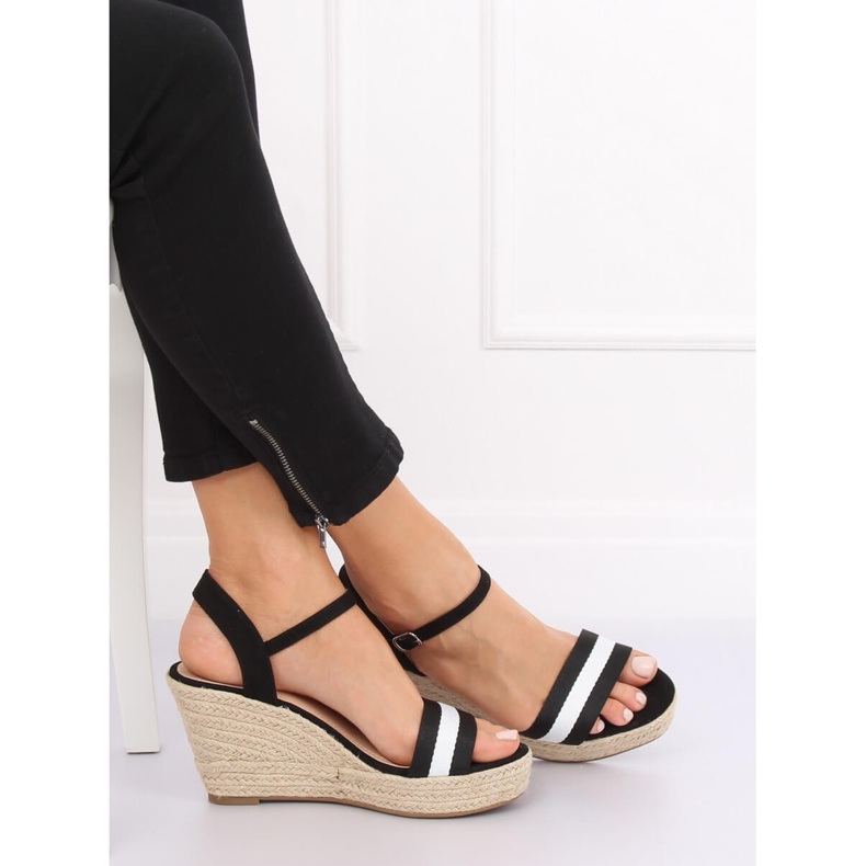 Sort Espadrilles på kiler, sort 9072 Sort 1