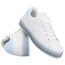 Hvide og blå sneakers til kvinder 9118 Blå 1