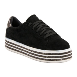 Suede Creepers med krystaller sort 1