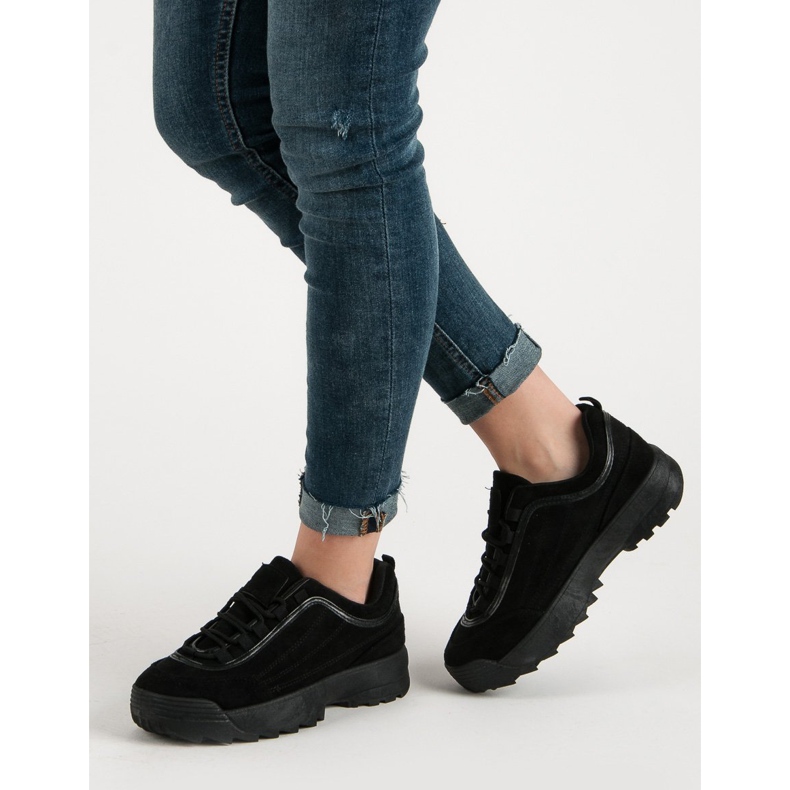 Sort ruskind sneakers 2