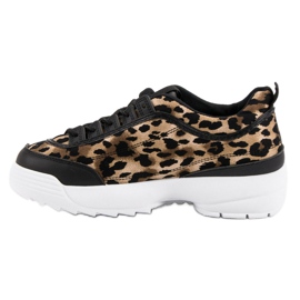 Animal Print sorte sneakers brun 1