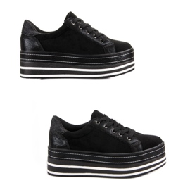 Weide Sneakers på platformen sort 2