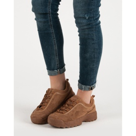 Camel Suede Sneakers brun 1