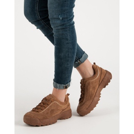Camel Suede Sneakers brun 2