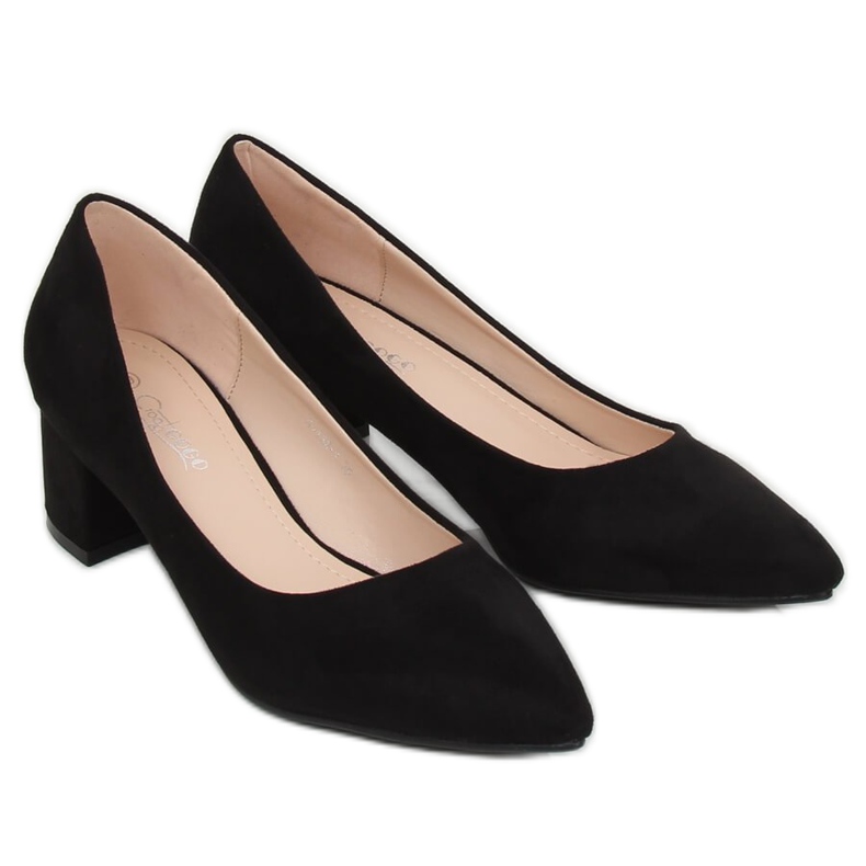 Sorte pumps lave hæle sort G-136 Sort 1