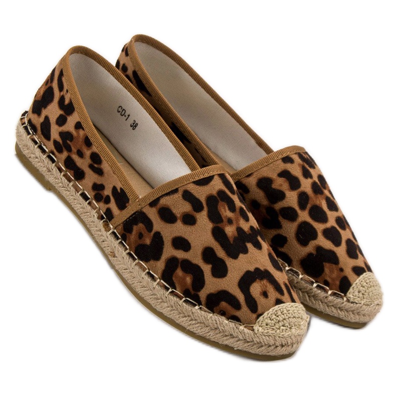Plettet Espadrilles brun 1